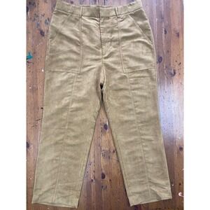 Banana Republic Faux Suede Wide Leg Pants Camel Size Womens 18 Cropped High Rise